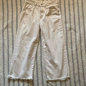 Levi mid calf white jeans